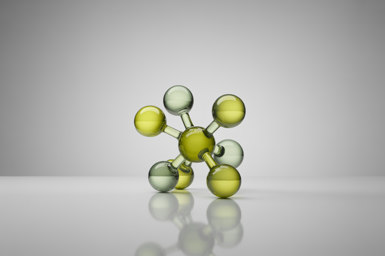 Abstract 3D molecule illustration