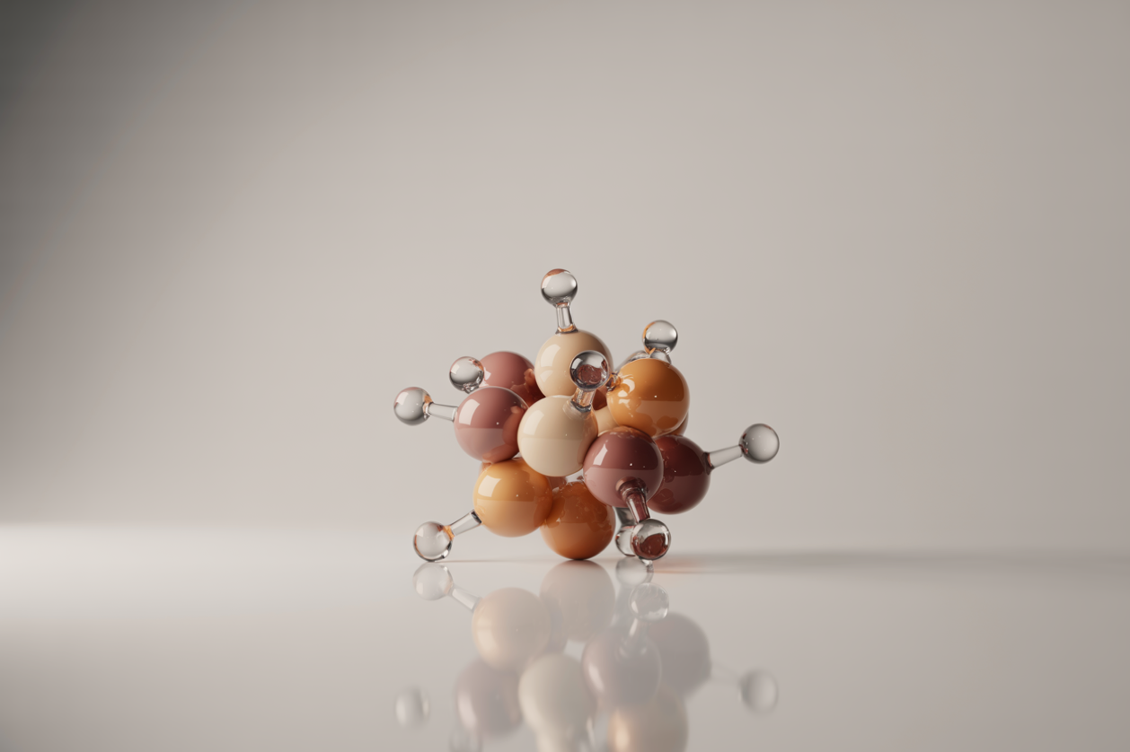 Abstract 3D molecule illustration