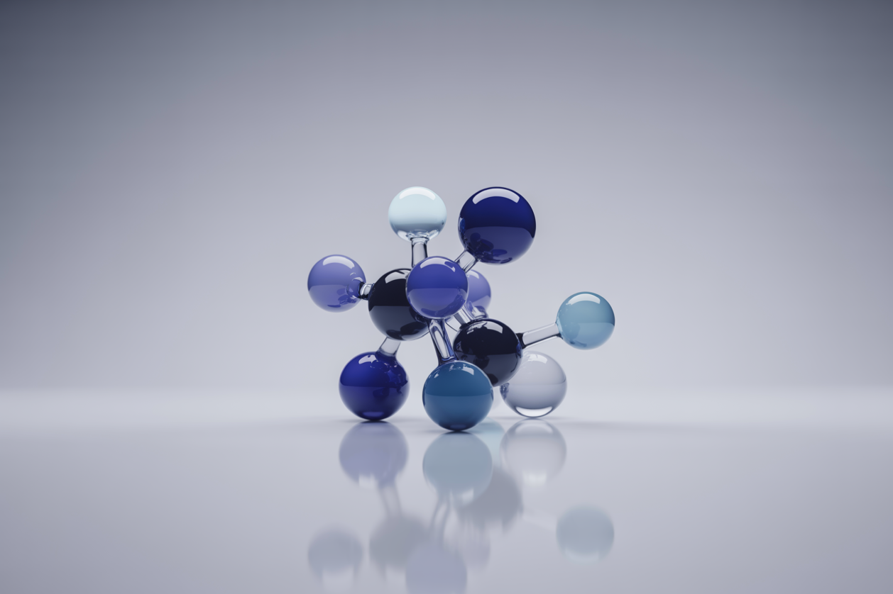 Abstract 3D molecule illustration