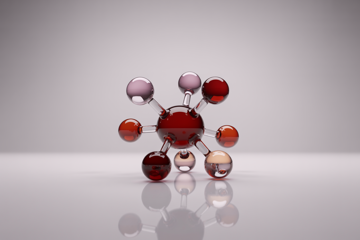 Abstract 3D molecule illustration