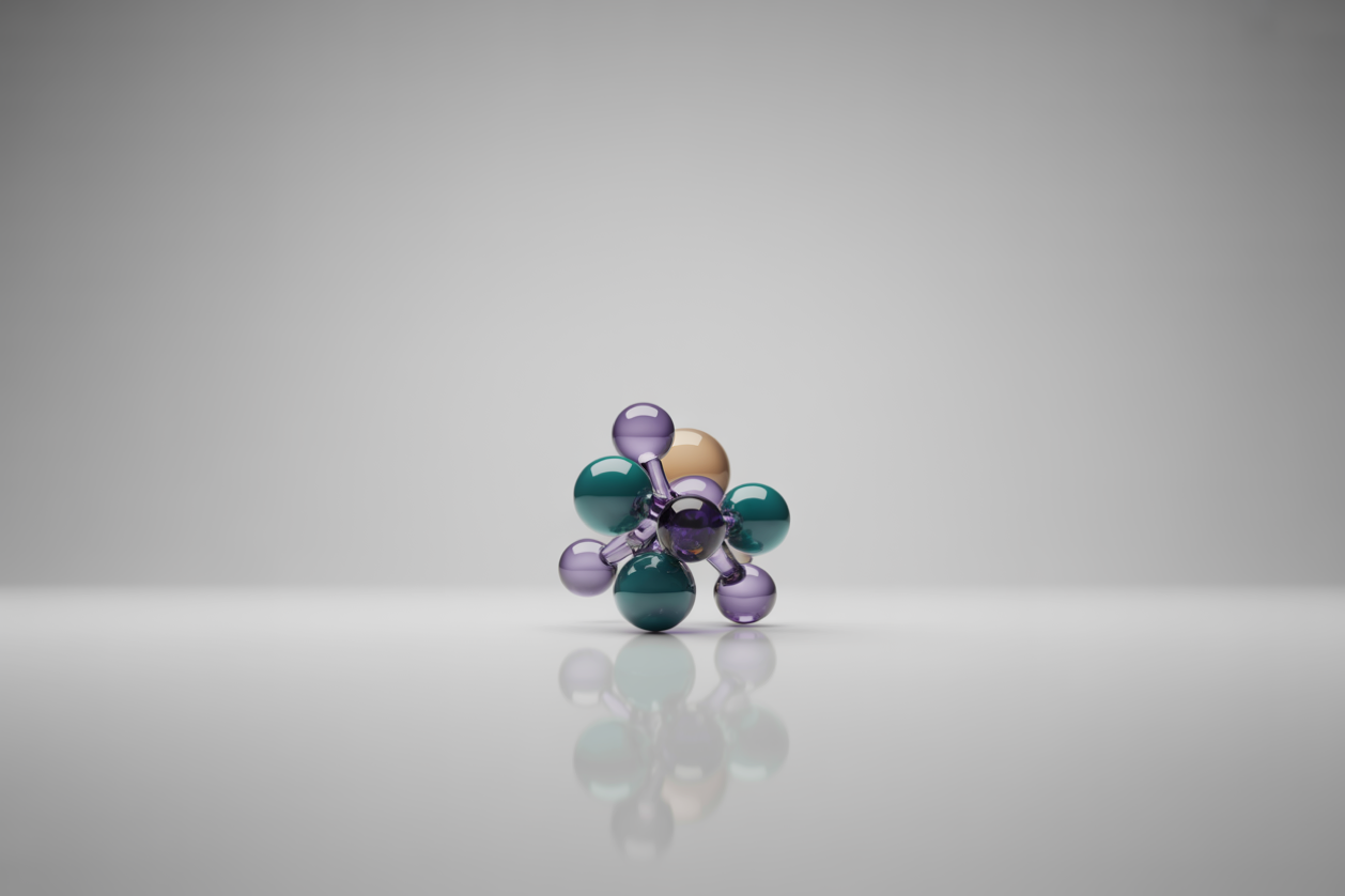 Abstract 3D molecule illustration