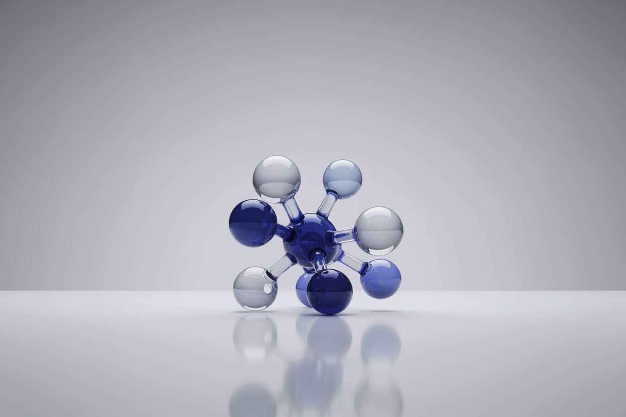 Abstract 3D molecule illustration