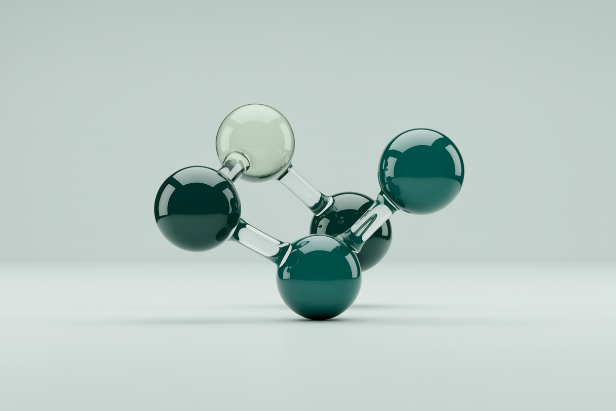 Abstract 3D molecule illustration