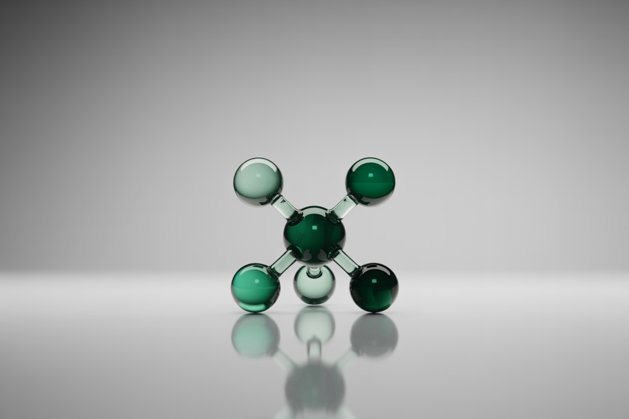 Abstract 3D molecule illustration