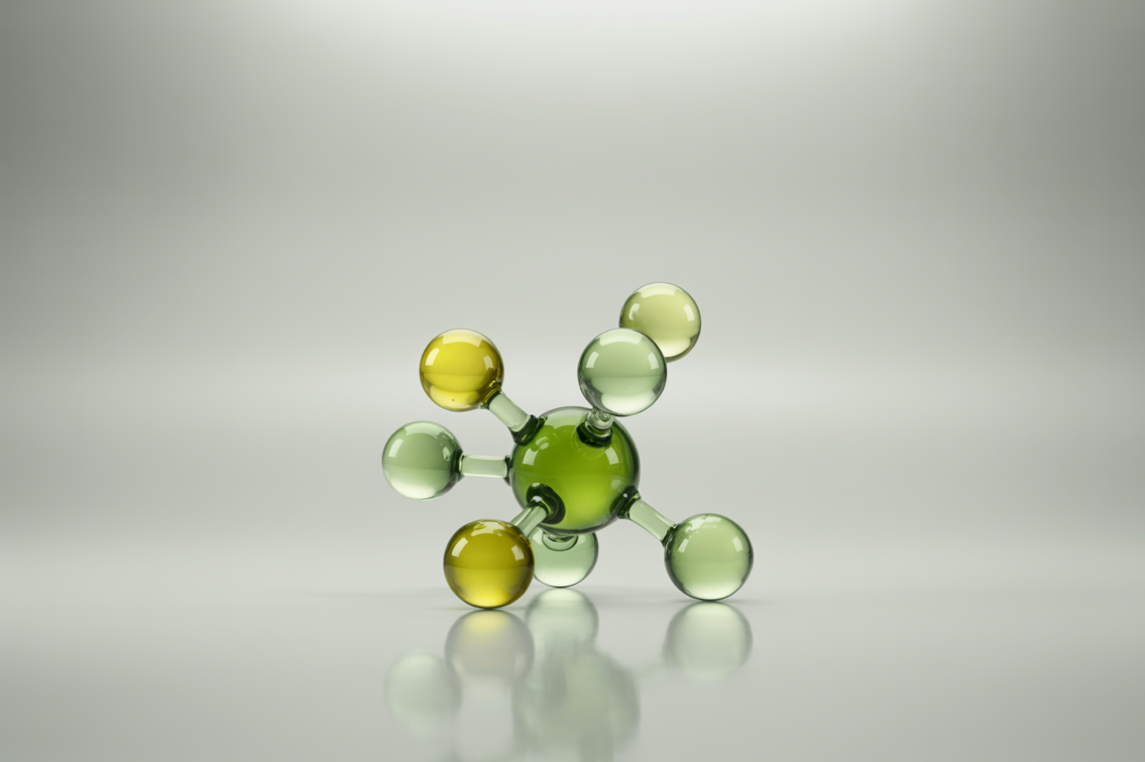 Abstract 3D molecule illustration
