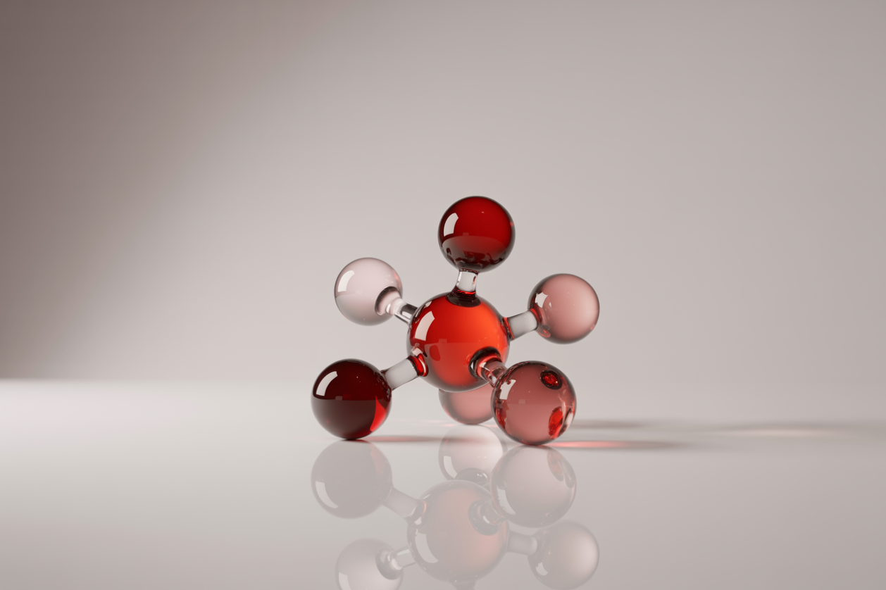 Abstract 3D molecule illustration
