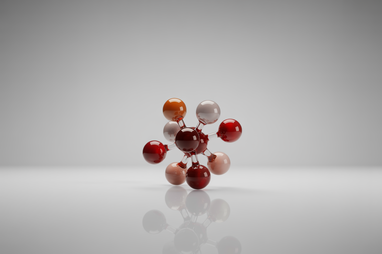 Abstract 3D molecule illustration