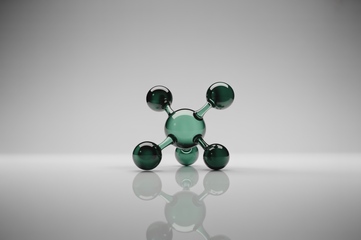 Abstract 3D molecule illustration