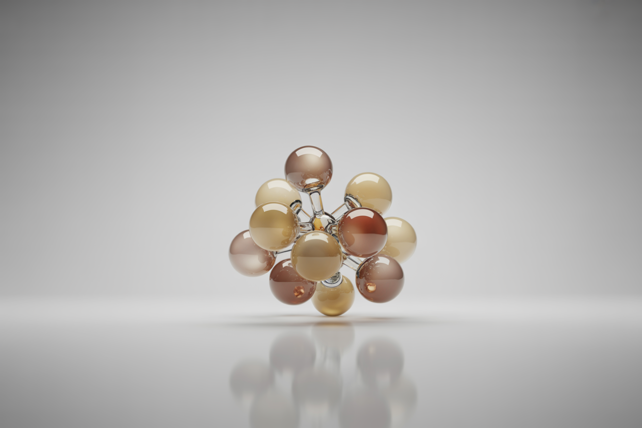 Abstract 3D molecule illustration