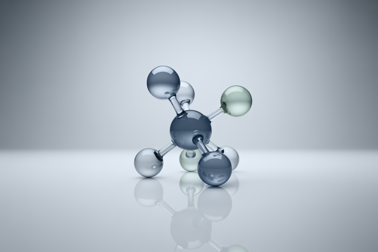 Abstract 3D molecule illustration