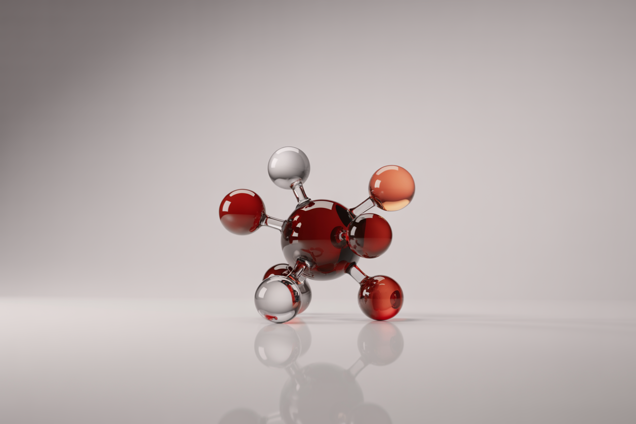 Abstract 3D molecule illustration