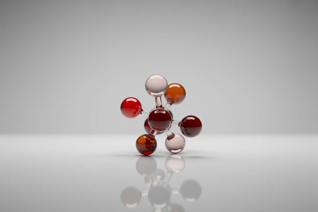 Abstract 3D molecule illustration