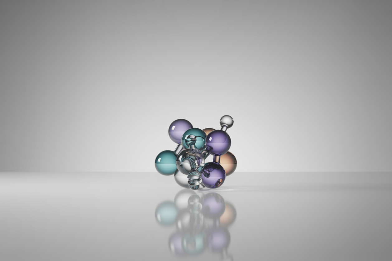 Abstract 3D molecule illustration