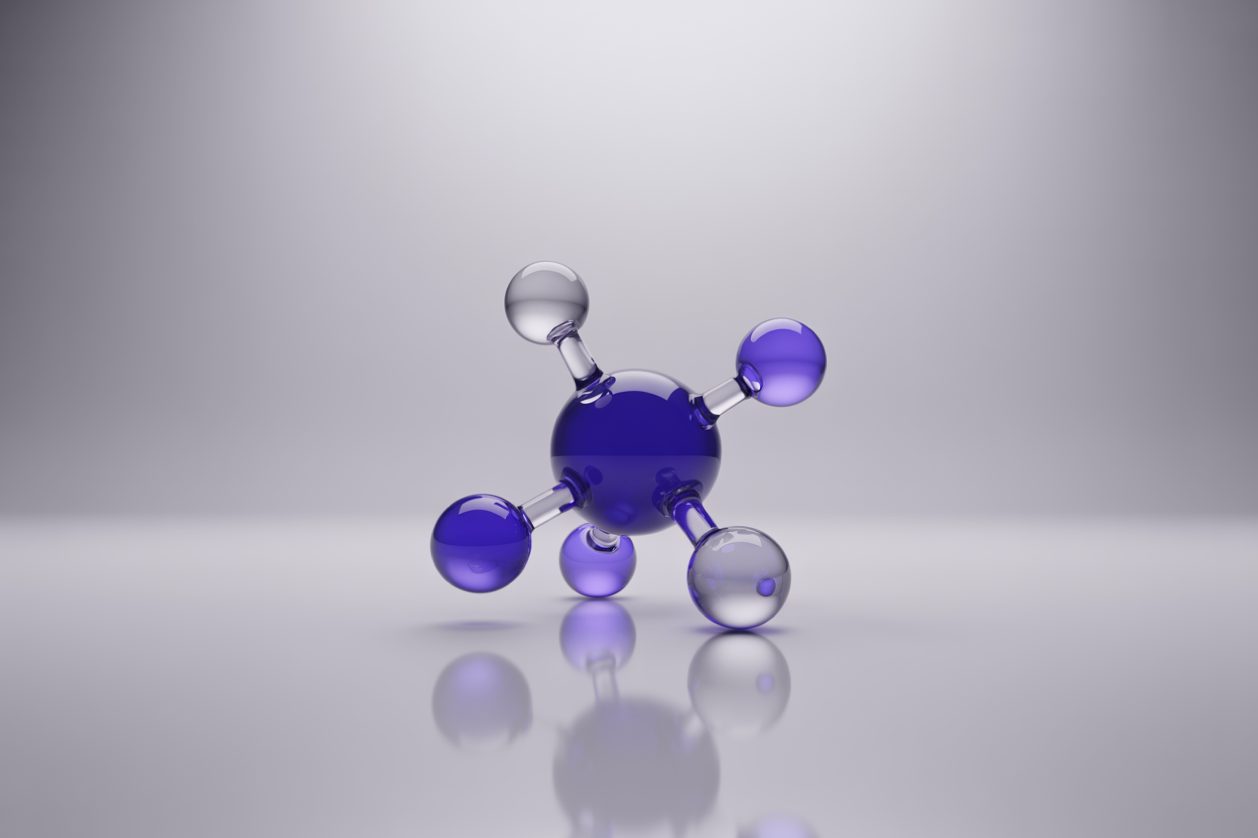 Abstract 3D molecule illustration