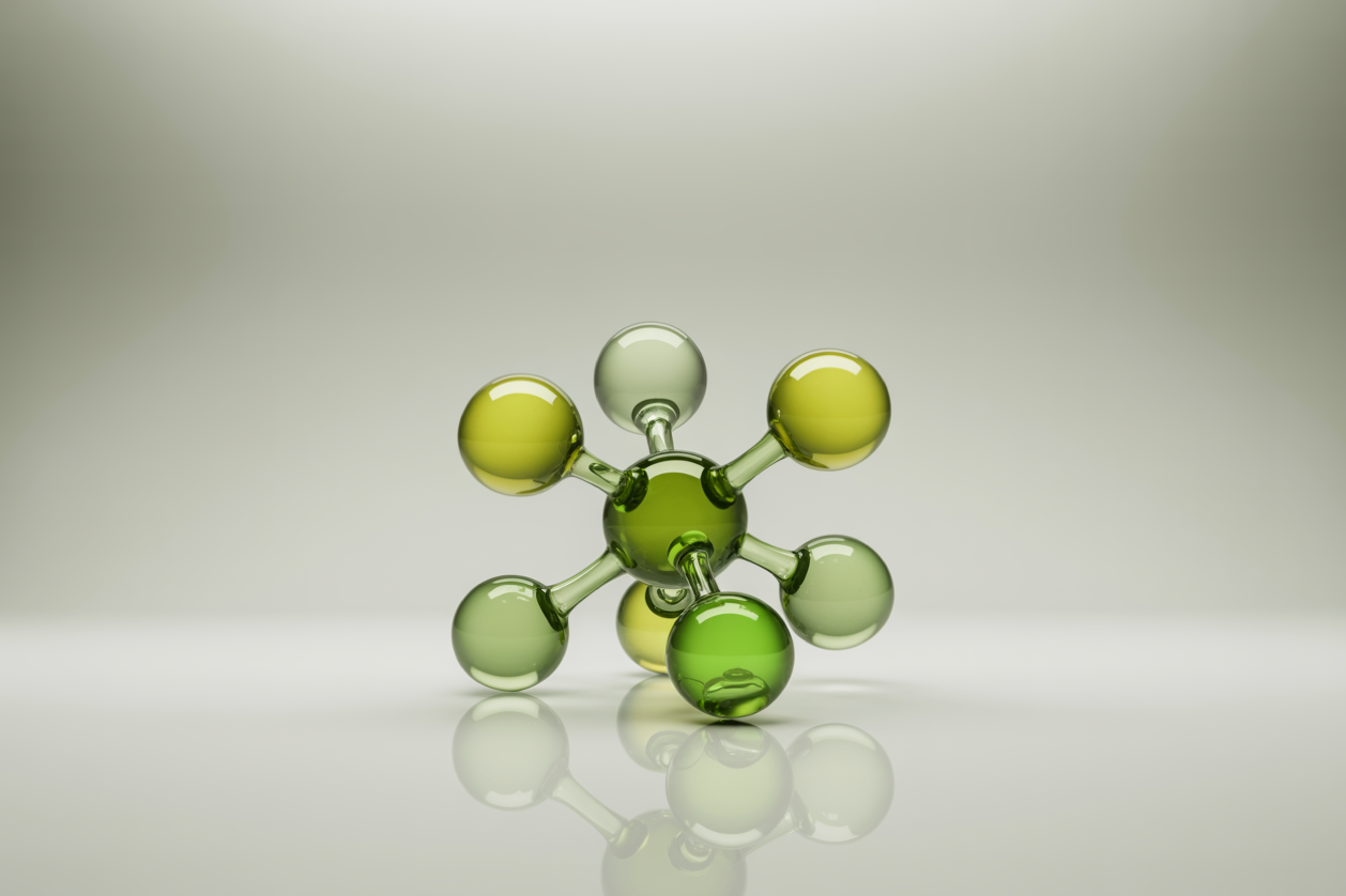 Abstract 3D molecule illustration