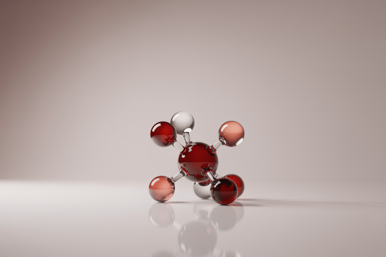 Abstract 3D molecule illustration