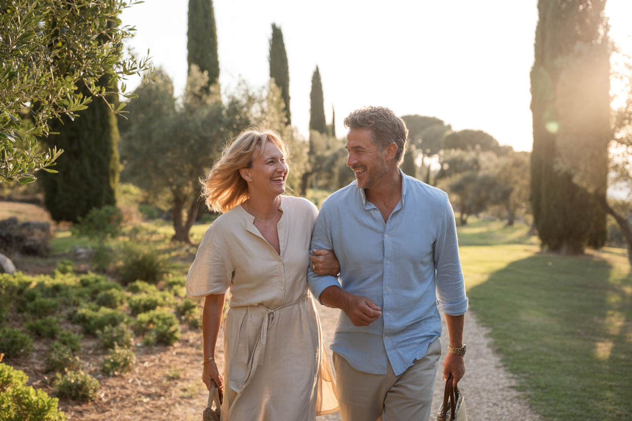 Healthy, active mature couple enjoying life outdoors