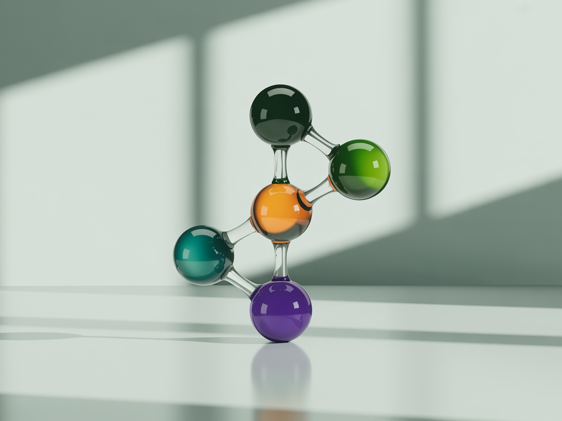 Abstract 3D molecule illustration