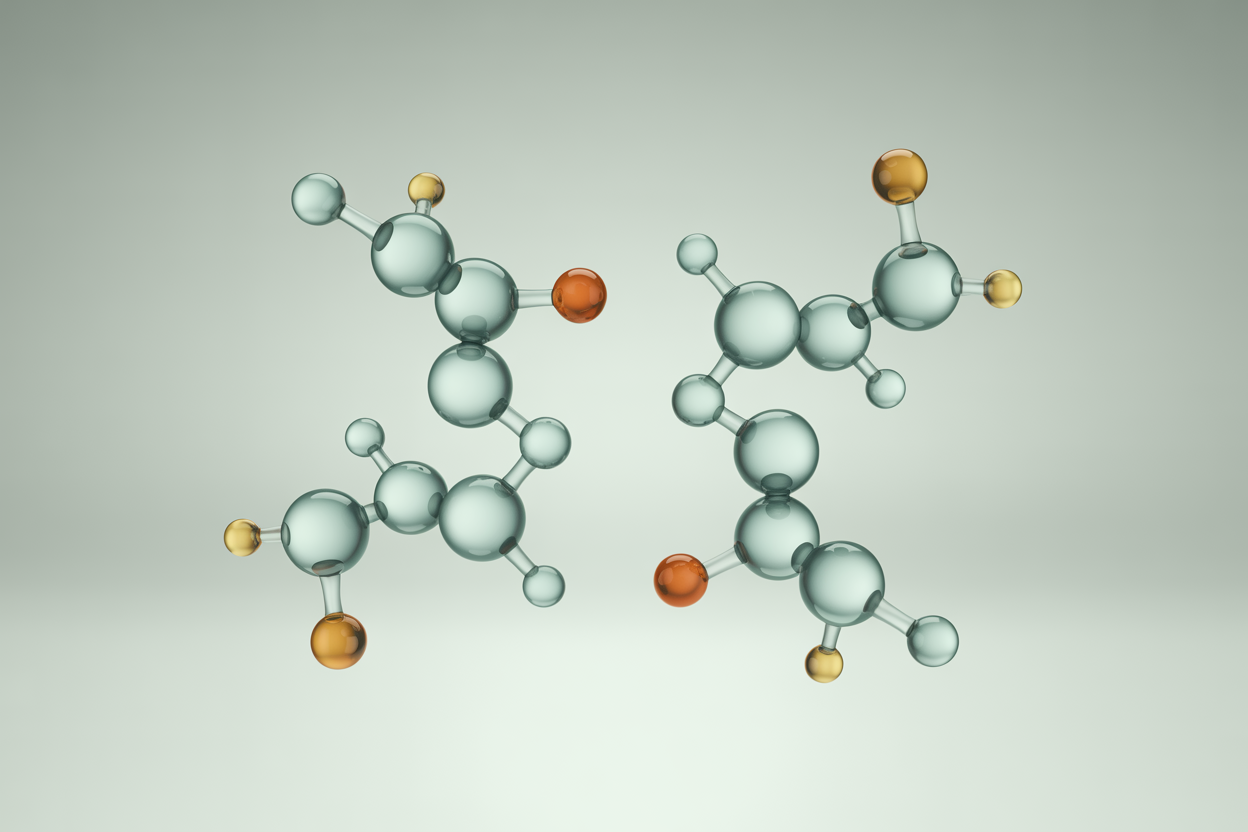 Hunger hormones leptin and ghrelin — molecular illustration