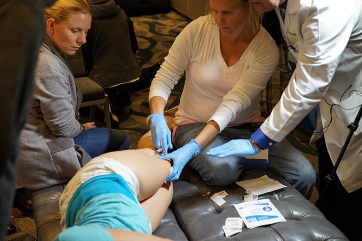 sclerotherapy procedure with students